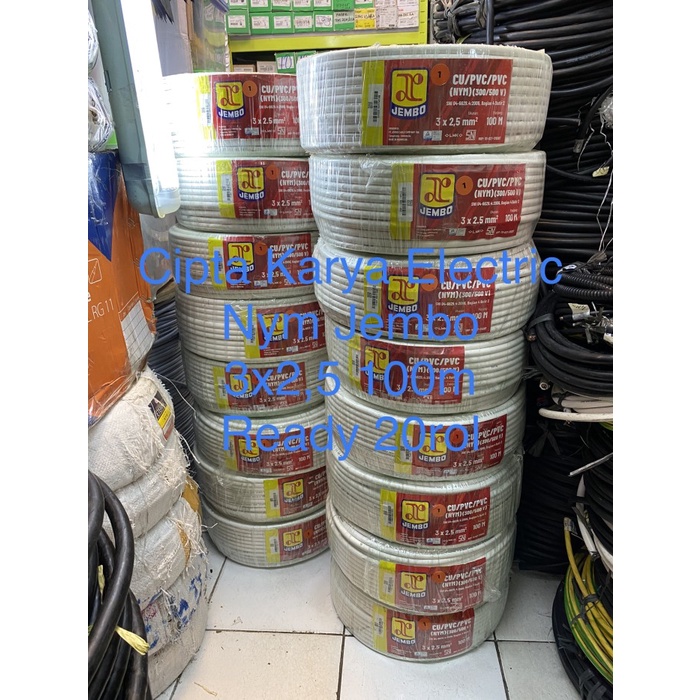 Kabel Jembo Nym 3x2.5 100m Putih / Nym 3x2,5mm Jembo 100m Engkel