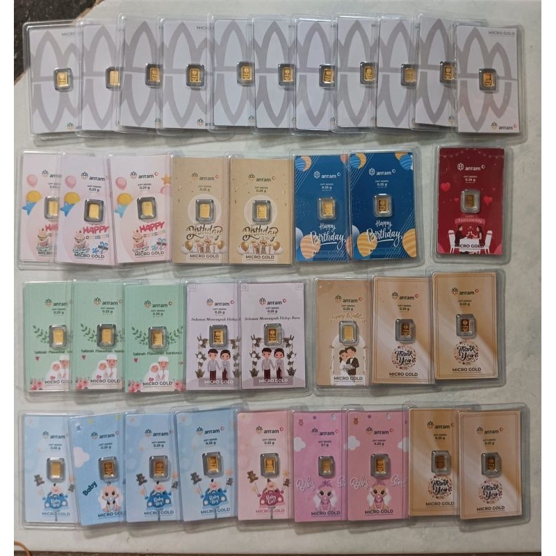 UM1 LM Micro Gold ANTAM Hartadinata Logam Mulia 0.1 gram GIFT Series EmasKita