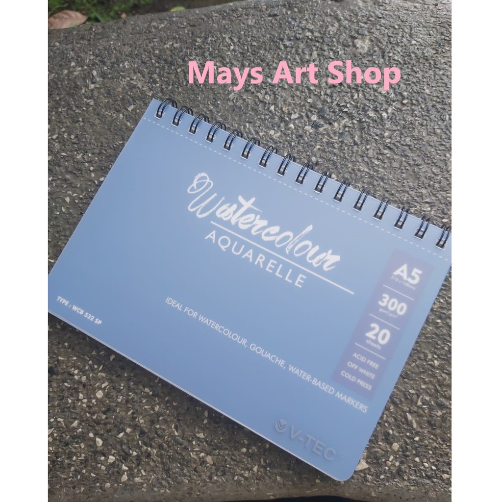 

IK! Watercolour Aquarelle Book Ring Spiral A5 dan A4 V-Tec/ Buku Gambar Sketsa Water Colour Pad Vtec