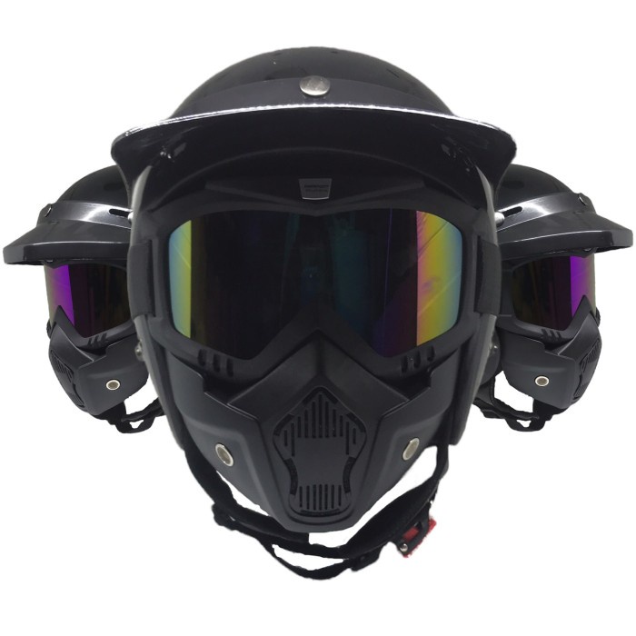 Rha - Helm Bogo Retro Goggle Mask Goggle Masker
