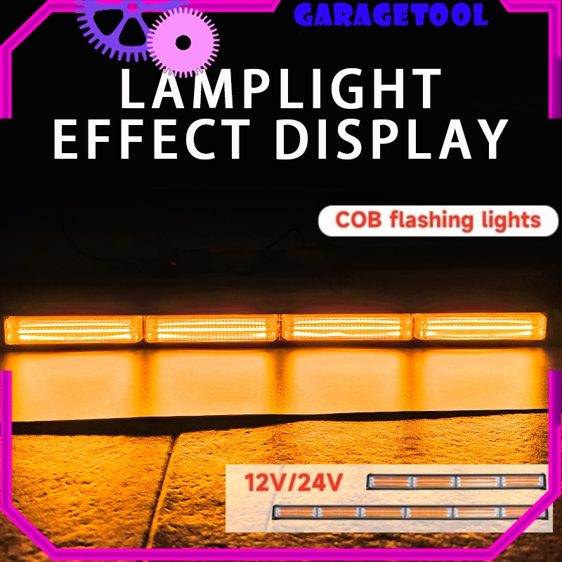 GT Lampu flash mobil Lampu Penerangan Otomatis 60cm/ 90cm Untuk Atap Mobil / Truk /COB Strobe Light