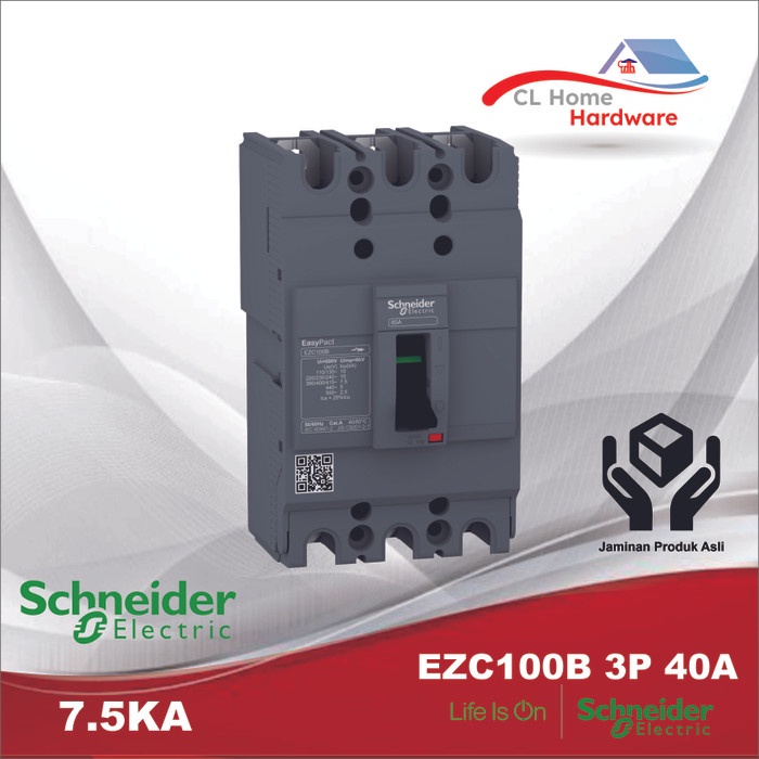 MCCB SCHNEIDER EASYPACT EZC100B 3P 40A 3 PHASE 40 AMPERE ORIGINAL