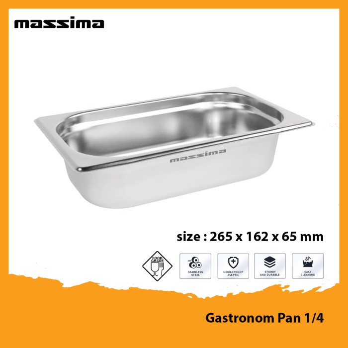 MacamKita- Stainless Steel Gastronom Food Pan GN Pan 1/4 tinggi 6,5 cm 65 mm