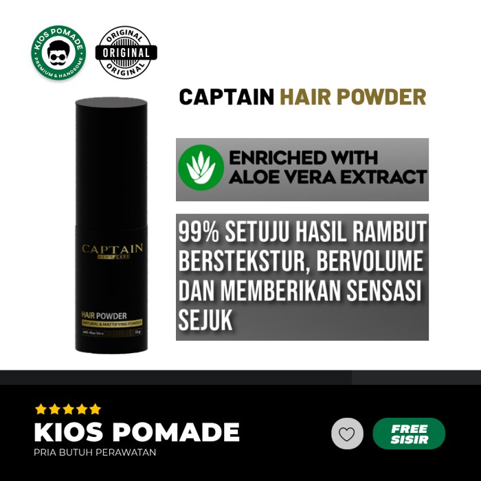 Pomade Bubuk Bedak Rambut Hair Powder Hairpowder CAPTAIN POWDER