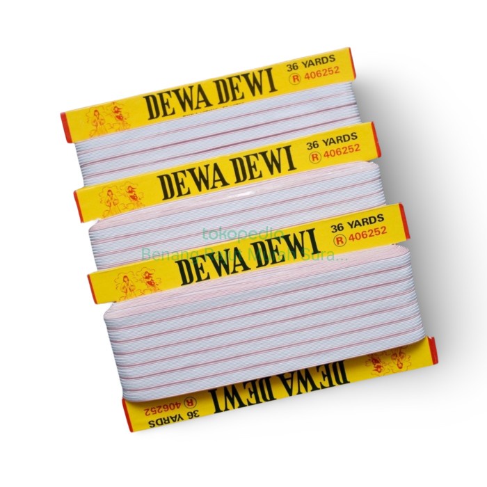 

Karet Elastis/Elastik Merk DEWA DEWI Lebar 8mm Karet Kolor Celana Dasi