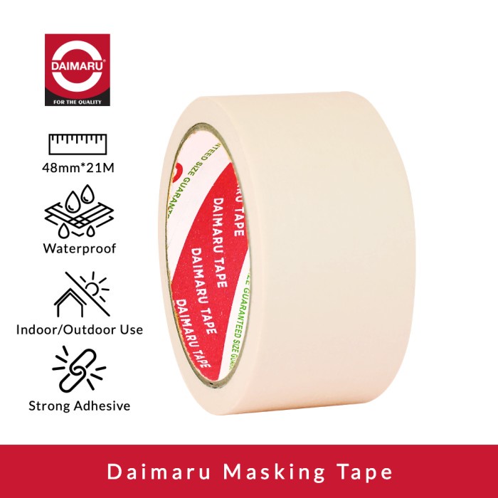 

Daimaru Masking Tape Lakban Kertas Warna Cream 48 mm x 21 meter (1pcs)