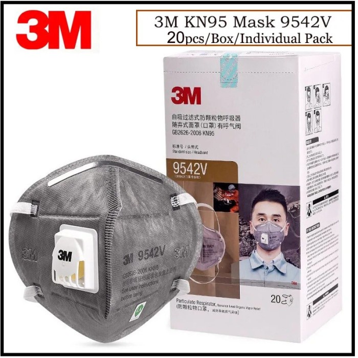 20pcs/Lot 3M KN95 9541V/9542V Disposable Black Mask Anti-particulate