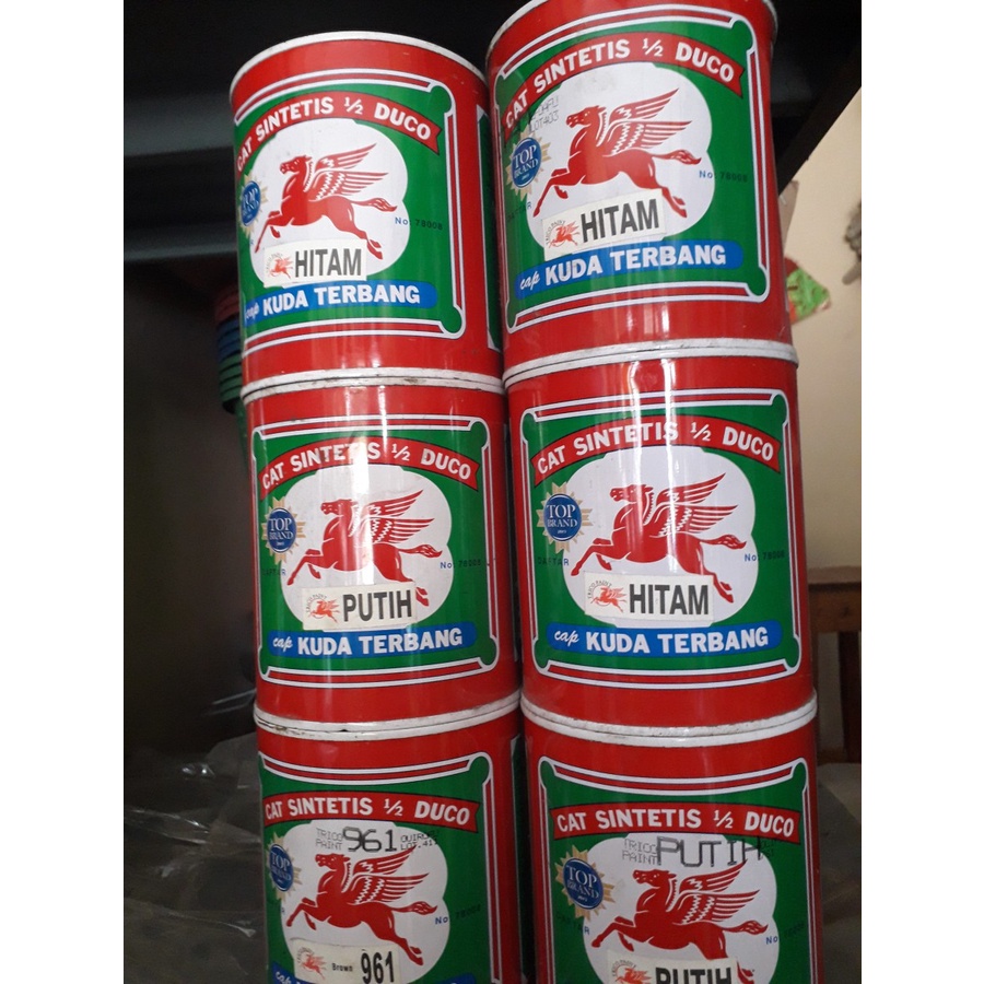 CAT DUCO SINTETIS 1KG KUDA TERBANG - CAT KAYU BESI - CAT HITAM 1KG - CAT PUTIH 1KG