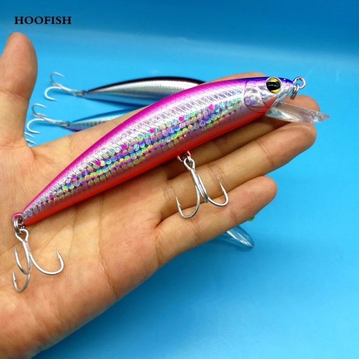 HOOFISH 5pcs/Lot Sinking Minnow Fishing Lure 40g/60g/80g 5Colors