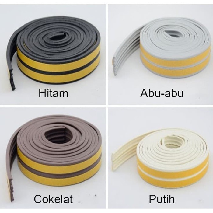 DOOR SEAL LIST PEREDAM KEDAP SUARA KARET PINTU KAYU ALMUNIUM PER ROLL