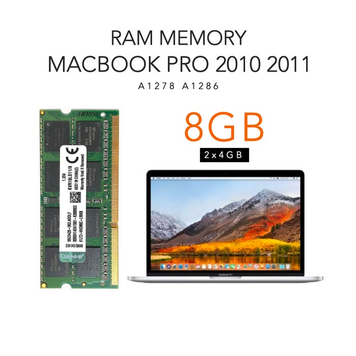 RAM 8GB MEMORY MACBOOK PRO 2010 2011 13 15 INC 8GB (2X4GB) 1333MHZ