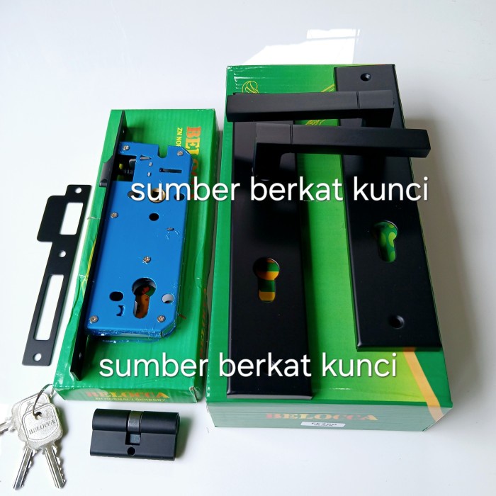 Handle pintu hitam set / handle pintu rumah besar hitam komplit