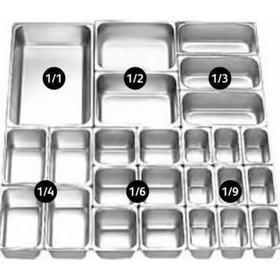 ada- Food Pan 1/9 Tinggi 10 cm Stainless Wadah Makanan Prasmanan Es Krim