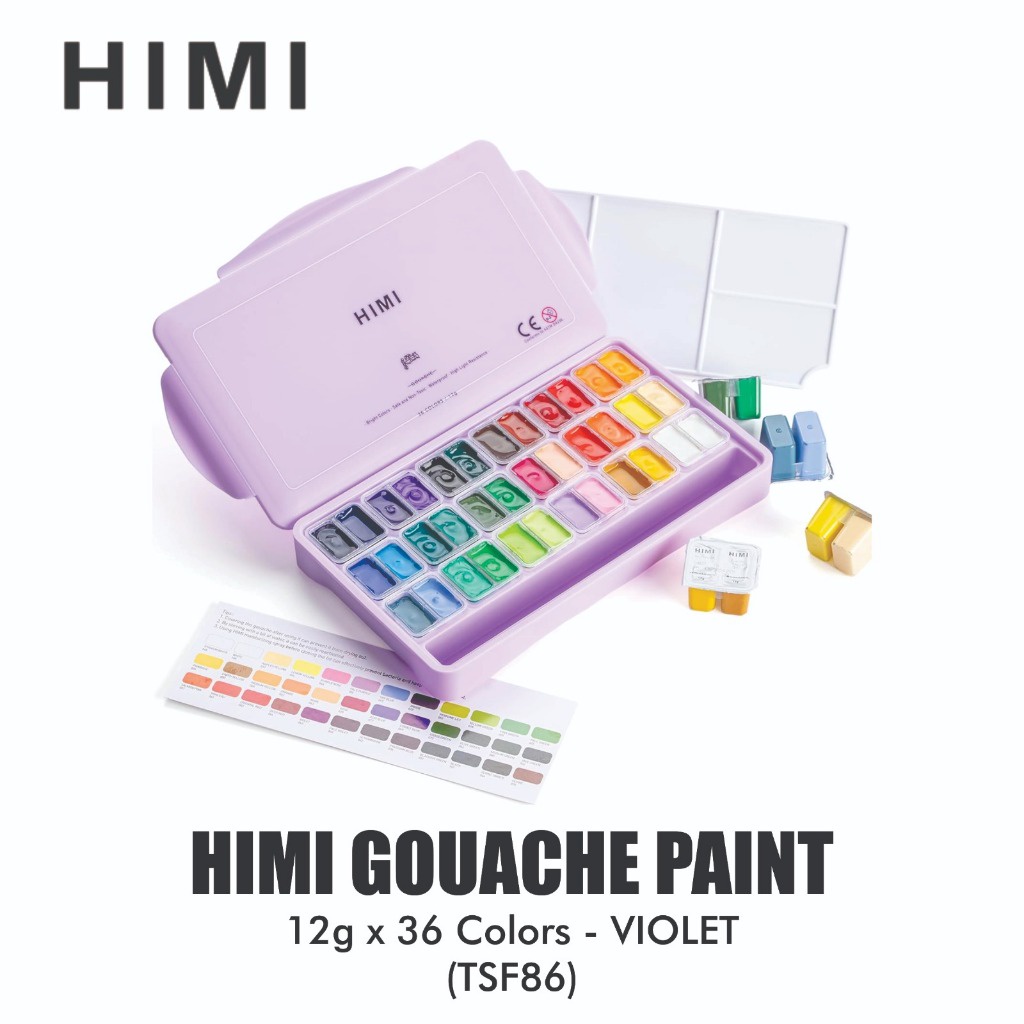

IK! MIYA HIMI Gouache Paint Set 12 G Isi 36 Warna - Cat Gouache Set 12 gr x 36 Colors Lukis Mewarna