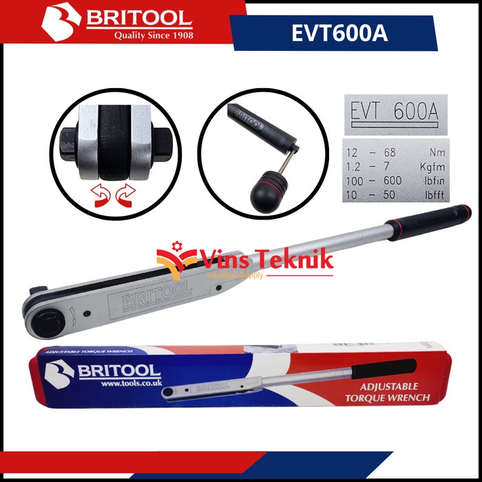 Kunci Momen Kunci Torsi 1/2Inch Torque Wrench Evt600A Britool Evt 600