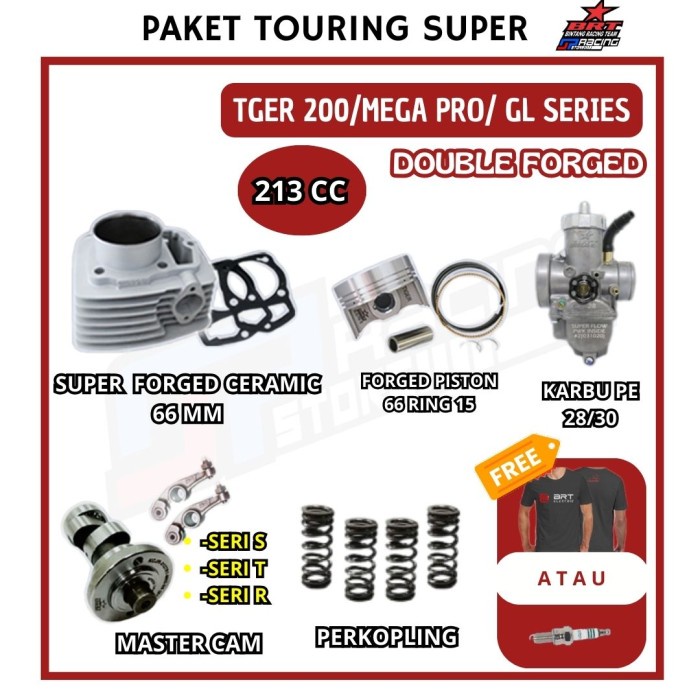 Paket Touring 12 Tiger BRT-Block Ceramic-Piston-Karbu PE PWK-Noken AS