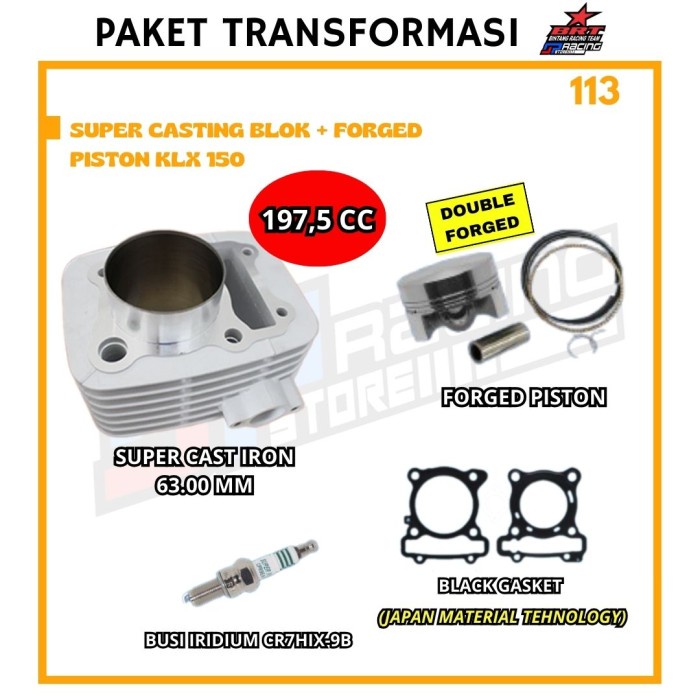 Bore UP KLX 197,5CC - Block Ceramic + Piston 68MM - Promo 113