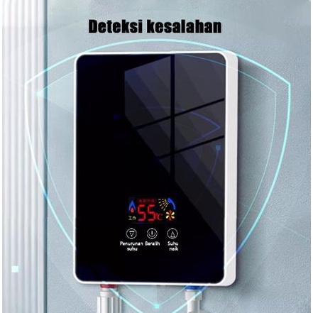 Pemanas Air Hemat Listrik Water Heater Pemanas Air Listrik Instan Yang Dipasang LED Display