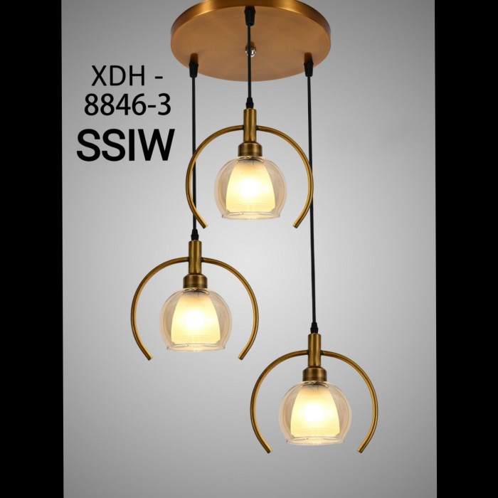 Fitting Gantung Emas / Lampu Gantung Emas / Fiting Minimalis