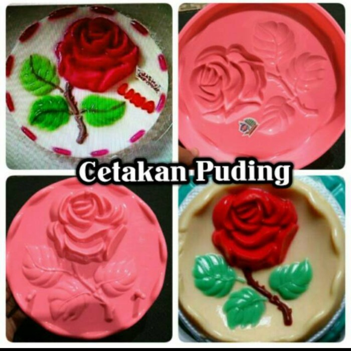 silahkan- Cetakan Puding Plastik mawar 22 cm (warna random)