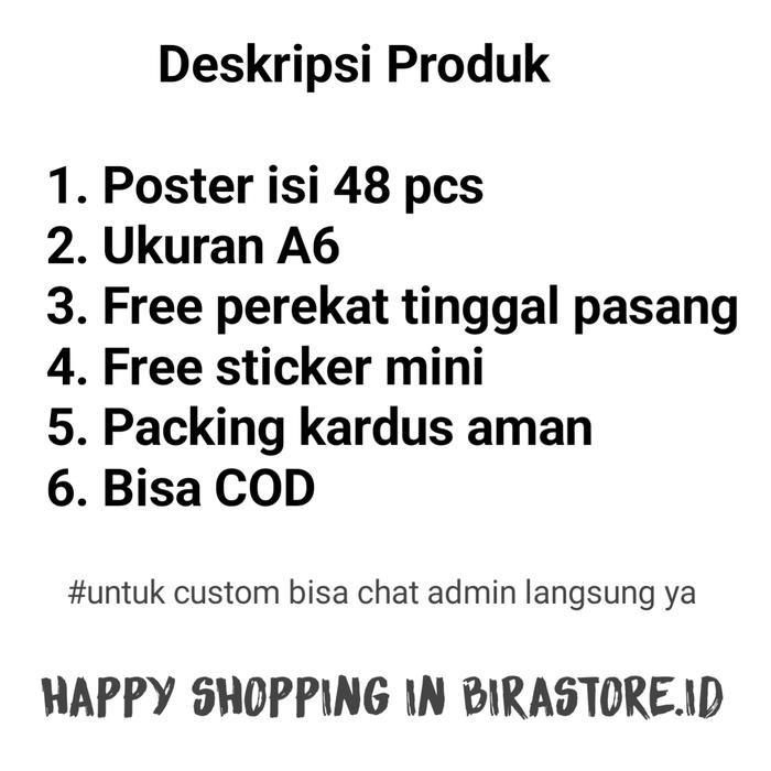 

New Poster Aesthetic isi 48 pcs size A6 sudah free perekat Sticker Bisa COD Dinding Hiasan