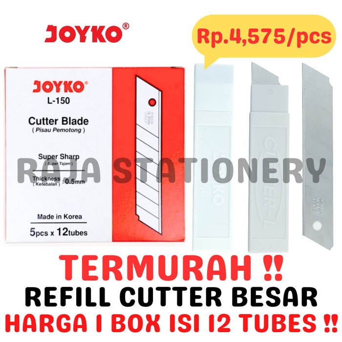 

New JOYKO REFILL CUTTER BLADE ISI ULANG CUTTER BESAR PISAU L-150 [12PCS]