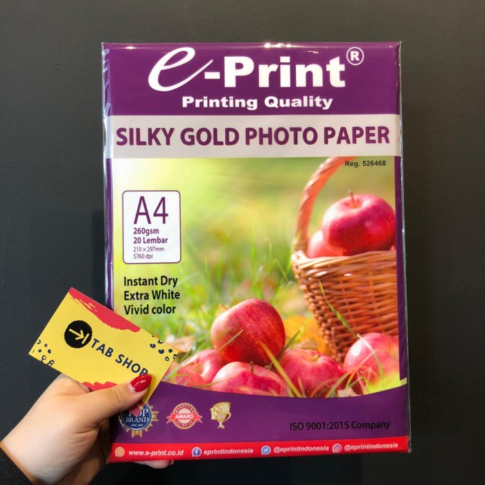 

New EPRINT SILKY GOLD PHOTO PAPER A4 KERTAS PHOTO