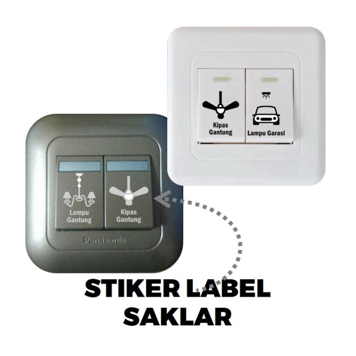 

New Stiker Label Saklar Switch Transparant Warna Hitam dan Putih