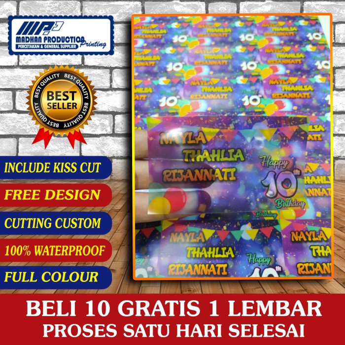 

New cetak stiker label A3+ sehari jadi. STIKER TRANPARANT
