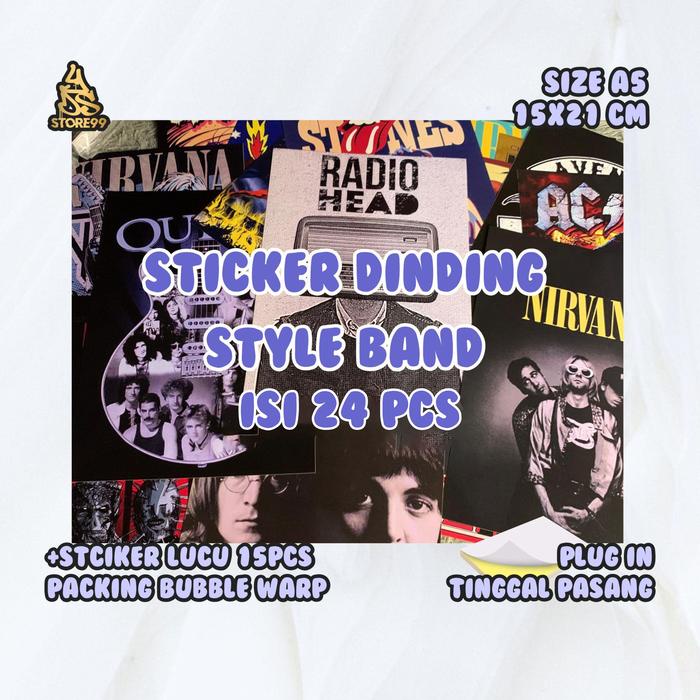 

New Poster Stiker Band Metal & Rock - Isi 24 Lembar - A5 - Tinggal Tempel