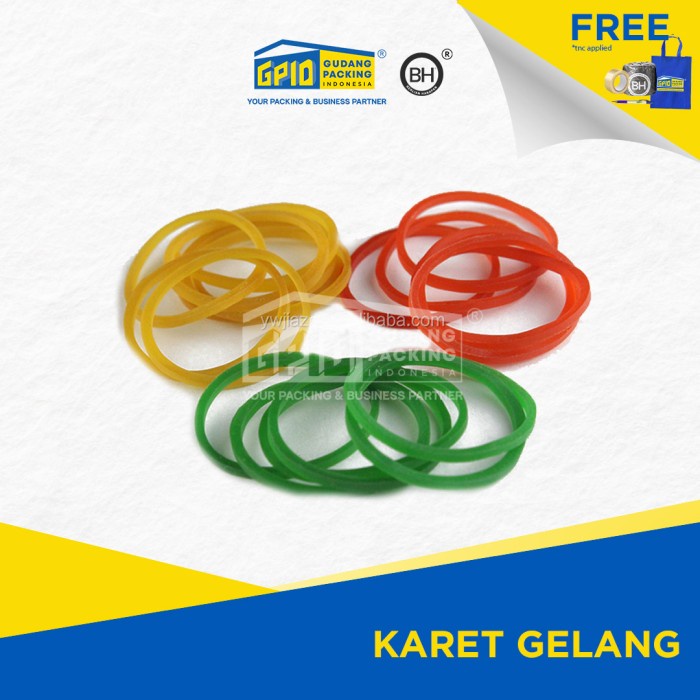 

New Karet Gelang Super Besar / Kecil Warna Merah / Kuning / Hijau 1Kg