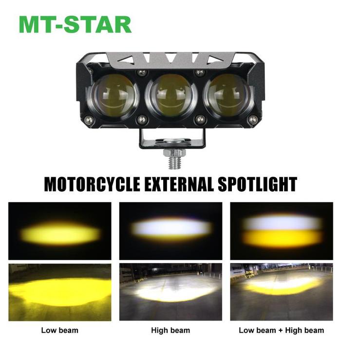 KODE D MT-STAR Lampu Tembak Laser SQL 3 Mata Mini MT STAR d2 d3 Full Alumunium Premium Untuk Motor