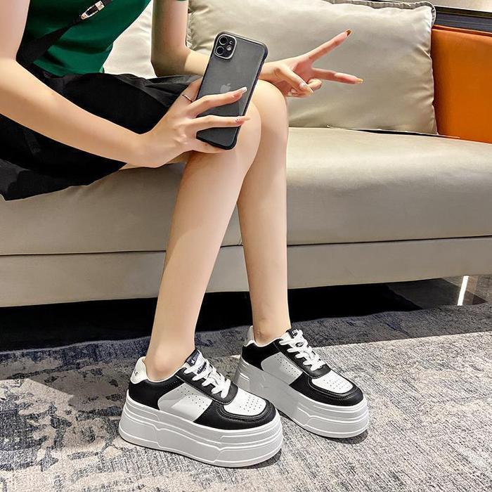 [YZL] 1570 SEPATU WANITA SNEAKER 7 CM D-6 TINGGI PUTIH KEKINIAN ELEGAN CANTIK KEREN TREN KOREA