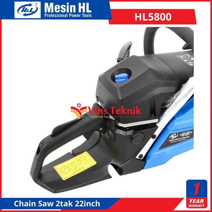 H&L Hl5800 Mesin Gergaji Kayu Chain Saw 22Inch Hl 5800 + Laser Bar