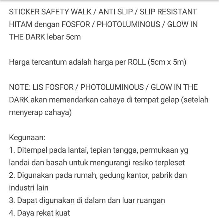 

LAKBAN LIST FOSFOR SAFETY WALK HITAM ANTI SLIP UKURAN 48MM X 5MTR