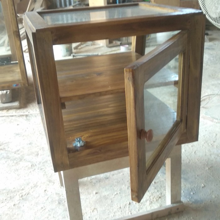 ETALASE ROTI KUE CAFE RESTO WARUNG FOOD DISPLAY MAKANAN KAYU KACA