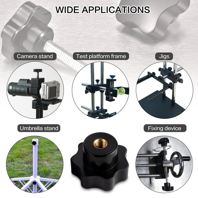 AYOOOLLARIZSS 10pcs Baut Kepala Handle Knob M6 / M8 Knob Mur Bintang Knob Star Mur Bintang