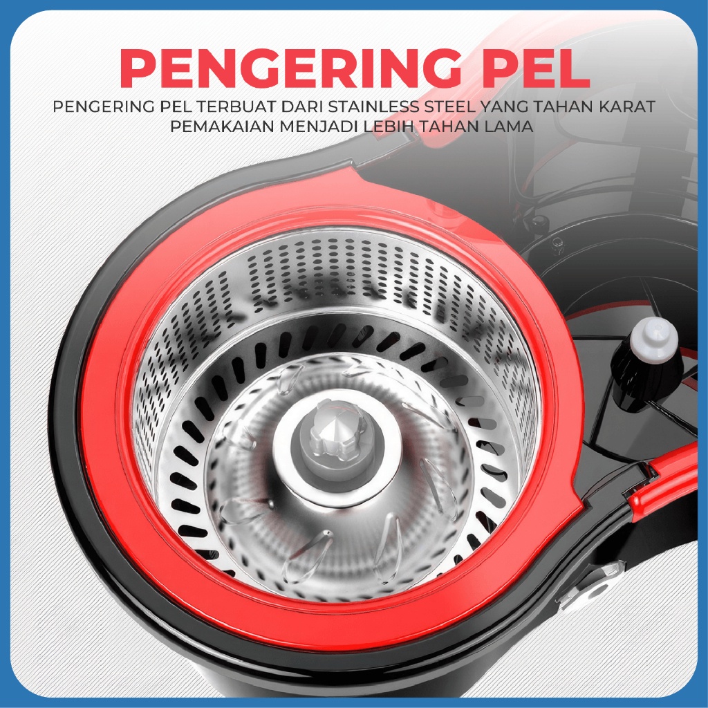 BIGSALE SPIN MOP ALAT PEL LANTAI 360 DENGAN EMBER PENGERING STAINLES TB02 MULTIFUNGSI - WORLDDEKOR