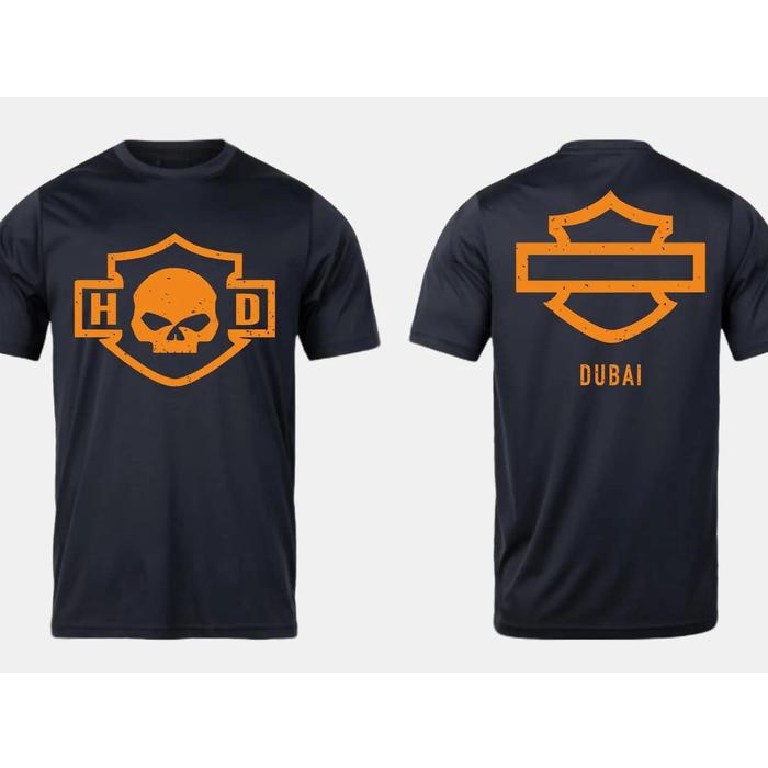 Styla-KAOS TSHIRT HARLEY DAVIDSON BLACK ORANGE PRINT VIINTAGE READY SIZE S M L XL XXL 3XL 4XL