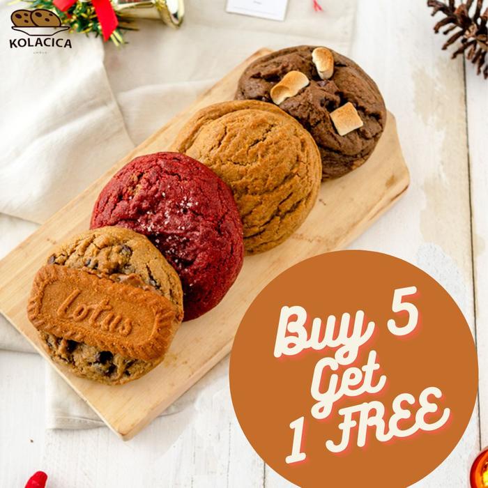 

[BUY 5 Get 1 FREE] Kolacica Jumbo Soft Baked Cookies Biskuit Kue Biscuit Chocolate