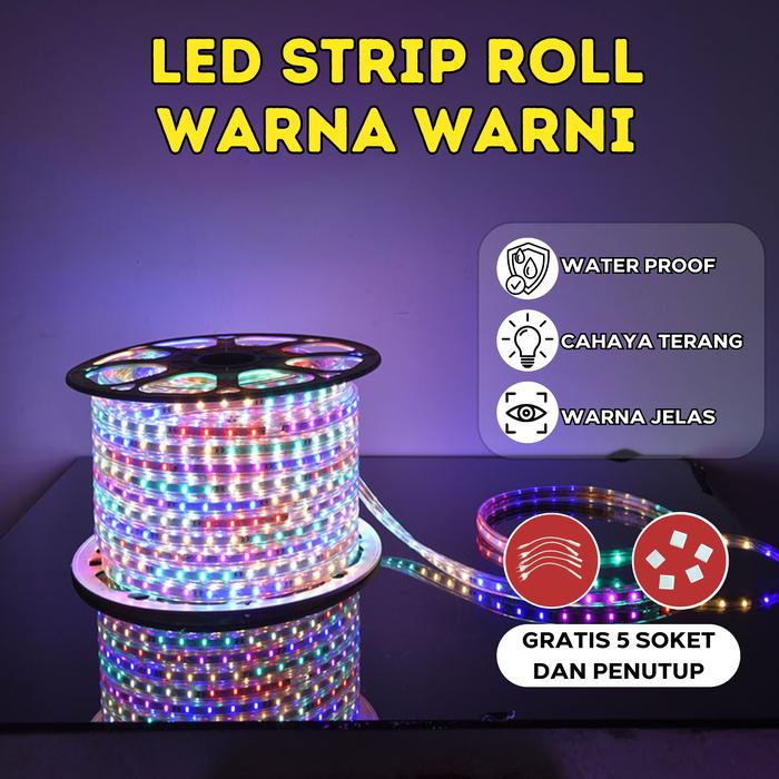 Gemilang Karya Lampu Led Strip Selang 220V Outdoor Rgb Anti Air Lampu Led Hias Selang Outdor 100