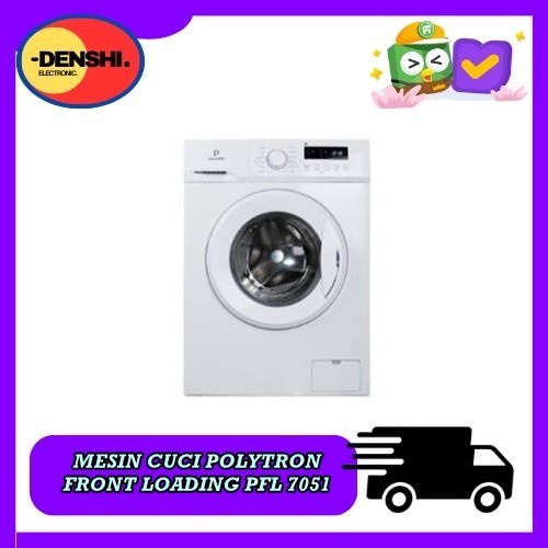 POLYTRON PFL 7051 MESIN CUCI FRONT LOADING 7 KG LOW WATT pfl751 MESIN CUCI POLYTRON