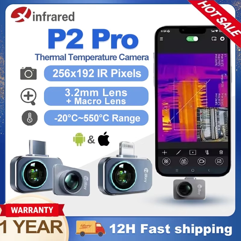 InfiRay Xinfrared P2 Pro Thermal Camera for Phone PCB Circuit Industrial Heating Test Infrared Night