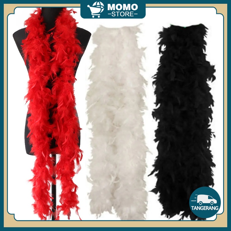 2m Selendang Bulu Ayam Karnaval Pesta Syal Bulu Ayam Bulu Kalkun