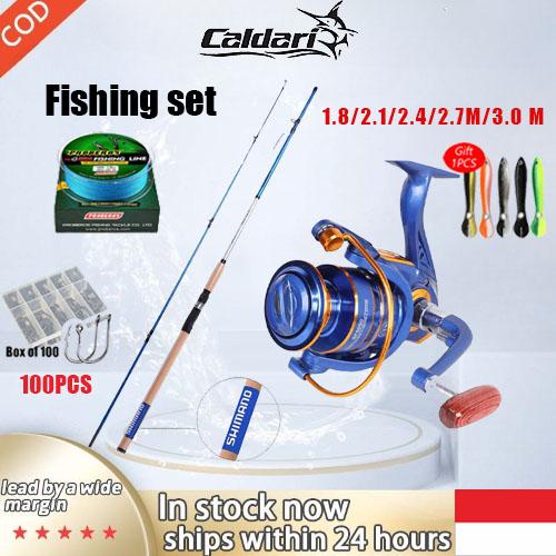 Ready 2024 Baru SHIMANO Reel Rod Shimano Pancing Set Reel Pancing Berputar 1 Set Rod Pancing