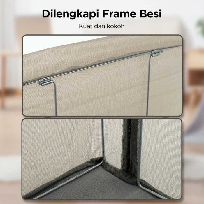 Fastclik Box Storage Baju Lipat Rangka Besi Kotak Lemari Pakaian Portable 110 L
