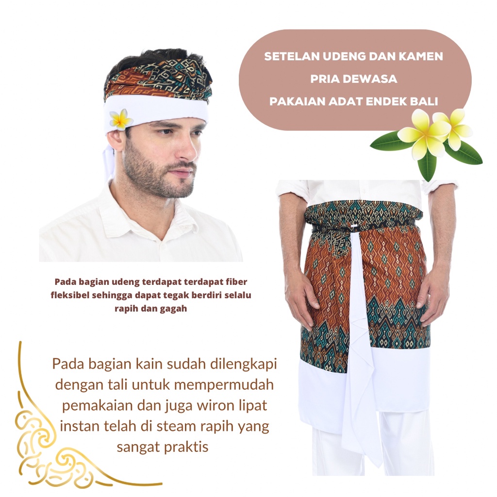 SETELAN UDENG DAN KAMEN PRIA DEWASA SETENGAH JADI PAKAIAN ADAT ENDEK BALI Bisa buat Souvenir oleh