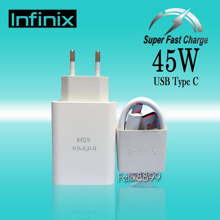 Charger Casan Infinix Note 10 11 12 20 30 Pro ViP Original 45W TYPE C