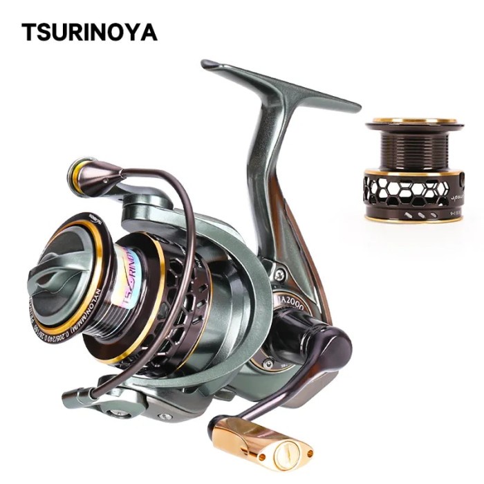 TSURINOYA 2 Spool Spinning Fishing Reel JAGUAR 1000 2000 3000 185G