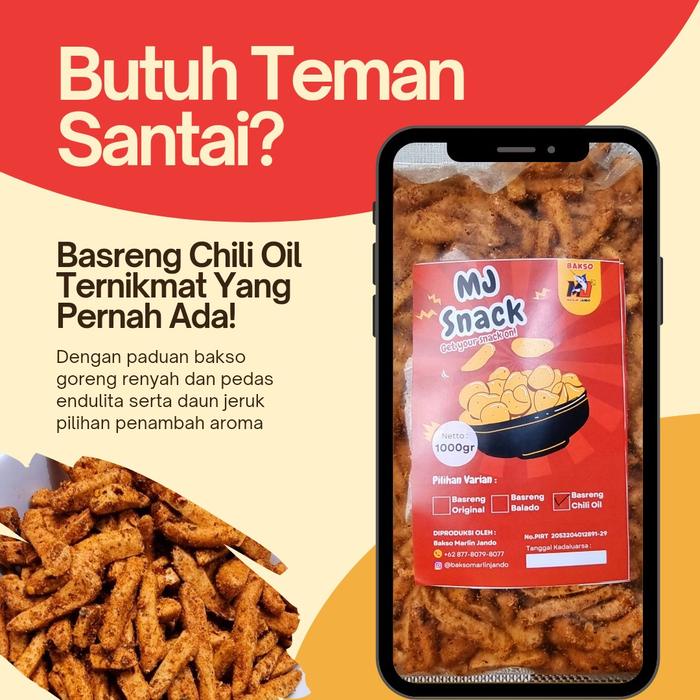 

UI710 Basreng Chili Oil pedas ekstra daun jeruk 1kg Cemilan Instan Food Snacks Food Snacks DISKON